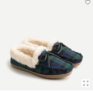 J Crew Lodge Moccasins in Blackwatch Plaid